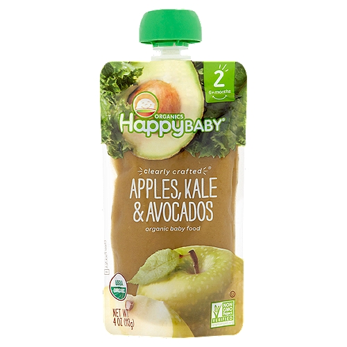 Happy Baby Organics Apples, Kale & Avocados Organic Baby Food, Stage 2, 6+ months, 4 oz
Our Yummy Recipe
...includes...
1/2 apple
1 cup kale
1 tsp cubed avocado