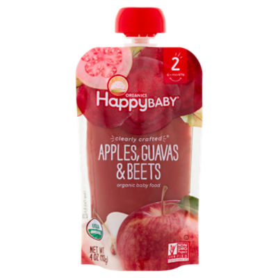 Happy Baby Organics Apples, Guavas & Beets Organic Baby Food, Stage 2, 6+ Months, 4 oz