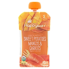 Happy Baby Organics Organic Sweet Potatoes, Mangos & Carrots Baby Food, Stage 2, 6+ months, 4 oz