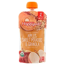 Happy Baby Organics Apples, Sweet Potatoes & Granola Organic Baby Food, Stage 2, 4 oz