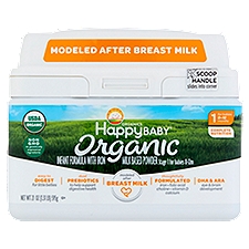 Happy Baby Organics Milk Based Powder, Organic Milk Based Powder with Iron Stage 1 0-12 months, 21 Ounce