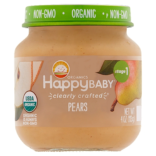 Happy Baby Organics Pears Baby Food, Stage 1, 4 oz
Clearly crafted®