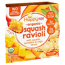 Happy Tot Organics Organic Squash Tots & Tykes 12+ Months, Ravioli, 4.5 Ounce
