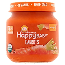 Happy Baby Organics Carrots Stage 1, Baby Food, 4 Ounce