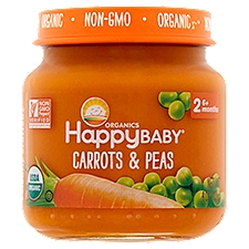 Happy Baby Organics Carrots & Peas Baby Food, Stage 2, 6+ Months, 4 oz