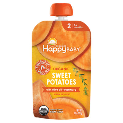 Happy Baby Organics Organic Sweet Potatoes Baby Food, Stage 2, 6+ months, 4 oz