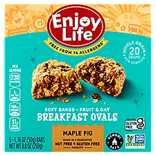 Enjoy Life Maple Fig Soft Baked Fruit & Oat Breakfast Ovals, 1.76 oz, 5 count