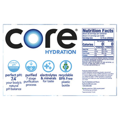Core Hydration Nutrient Enhanced Water, 30.4 fl oz bottles, 12 Pack