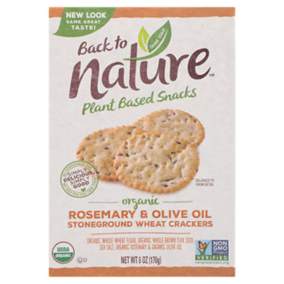 Back to Nature Organic Rosemary & Olive Oil Stoneground Wheat Crackers, 6 oz