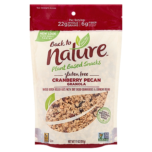 Back to Nature Gluten Free Cranberry Pecan Granola, 11 oz
Whole Grain Rolled Oats with Tart Dried Cranberries & Crunchy Pecans

Delicious granola combined with the sweet tangy taste of dried cranberries and the rich nutty goodness of pecans.