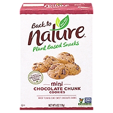 Back to Nature Plant Based Snacks Mini Chocolate Chunk Cookies, 6 Ounce