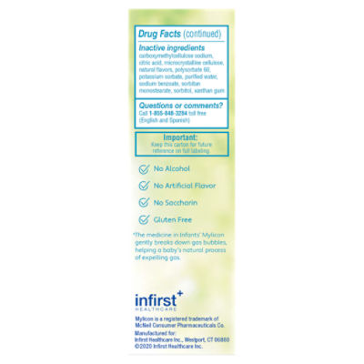 Mylicon Infants' Gas Relief Dye Free Drops, 1 fl oz