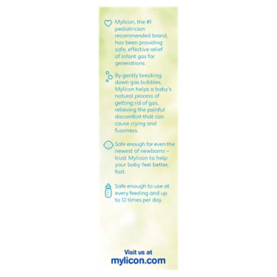 Mylicon Infants' Gas Relief Dye Free Drops, 1 fl oz