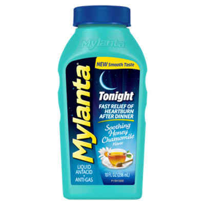 Mylanta Tonight Soothing Honey Chamomile Flavor Antacid + Anti-Gas Liquid, 10 fl oz