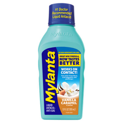Mylanta Vanilla Caramel Flavor Liquid Antacid + Anti-Gas, 12 fl oz