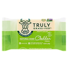 Truly Grass Fed Natural Aged Cheddar, Cheese, 1 Each