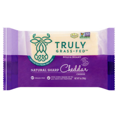 Truly Grass Fed Natural Sharp Cheddar Cheese, 7 oz - ShopRite