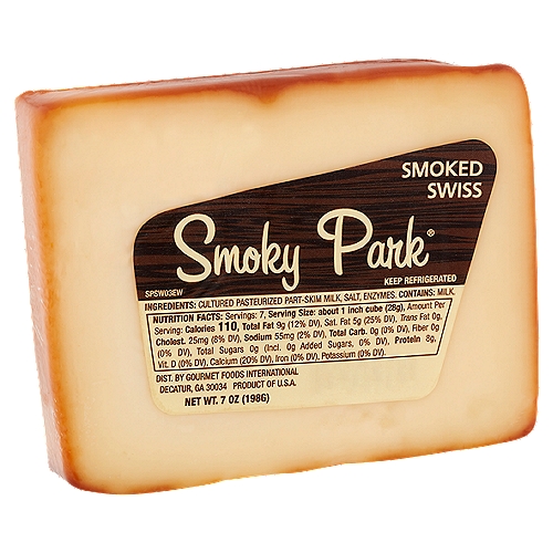Smoky Park Smoked Swiss Cheese, 7 oz