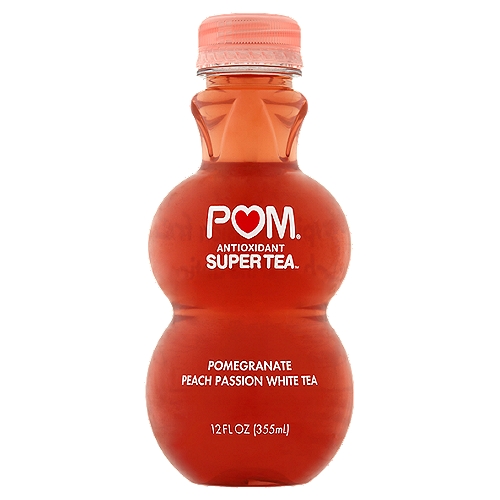 Pom Antioxidant Super Tea Pomegranate Peach Passion White Tea, 12 fl oz
White tea blends beautifully with tropical passion fruit, sweet peach and the antioxidant power of pomegranate.