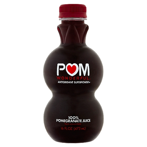 Pom Wonderful Antioxidant Superpower 100% Pomegranate Juice, 16 fl oz
Tree-to-table. We grow, handpick, and whole-press our own sweet California pomegranates-four in every bottle.*

100% juice from 4 California pomegranates*