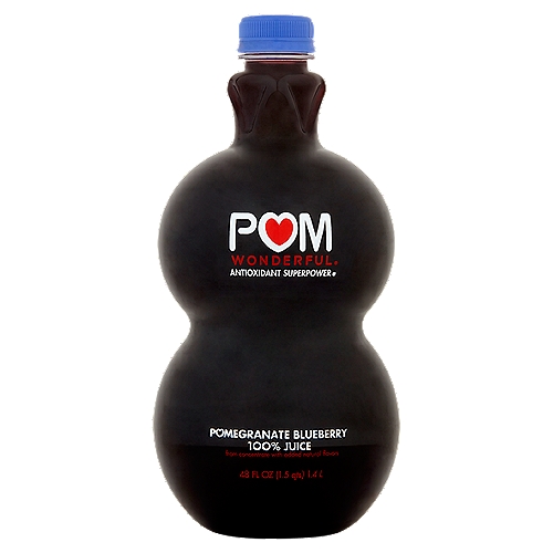 Pom Wonderful Antioxidant Superpower 100% Pomegranate Blueberry Juice, 48 fl oz
Blueberry boost. This delightful berry blend combines two bright, healthy juices into one antioxidant powerhouse.