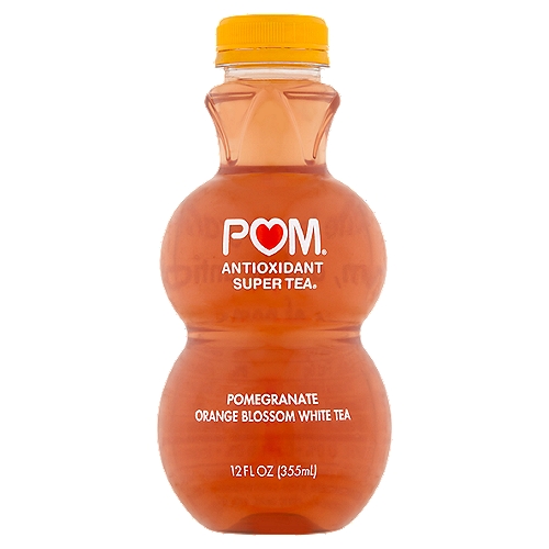 Pom Antioxidant Super Tea Pomegranate Orange Blossom White Tea, 12 fl oz
A harmonious combination of crisp white tea, fragrant orange blossom, and the antioxidant goodness of pomegranate.