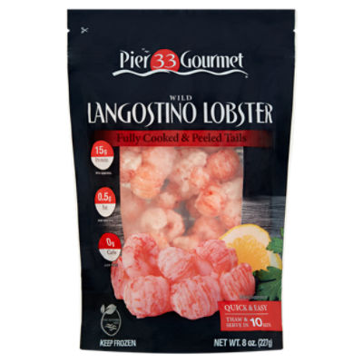 Pier 33 Gourmet Fully Cooked & Peeled Tails Wild Langostino Lobster, 8 oz, 8 Ounce