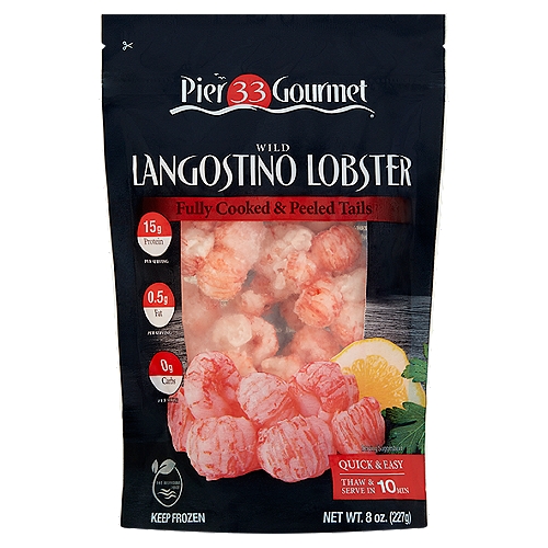 Pier 33 Gourmet Fully Cooked & Peeled Tails Wild Langostino Lobster, 8 oz
