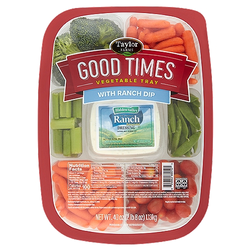 Taylor Farms Good Times with Ranch Dip Vegetable Tray, 40 oz