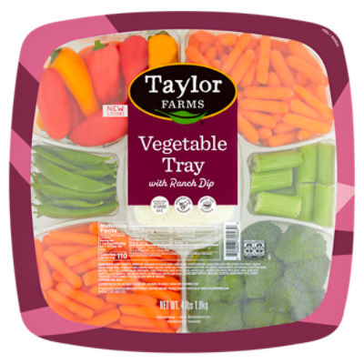 Taylor Farms Good Times Vegetable Tray with Ranch Dip, 4 lbs