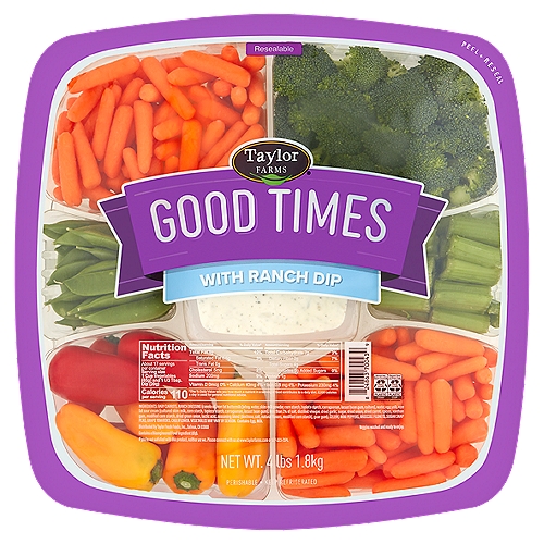 Taylor Farms Good Times Vegetable Tray with Ranch Dip, 4 lbs