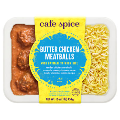 Cafe Spice Butter Chicken Meatballs with Saffron Rice, 16 oz