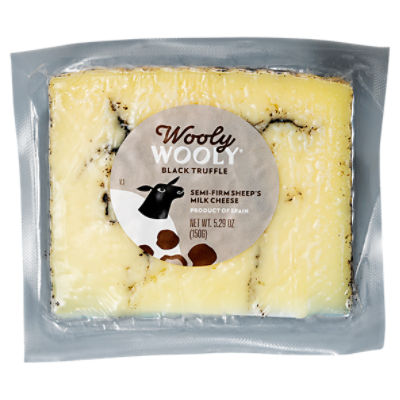 Wooly Wooly Black Truffle Semi-Firm Sheep's Milk Cheese, 5.29 oz