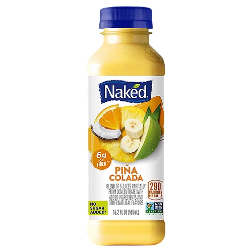 Naked Piña Colada Smoothie, 15.2 fl oz
Naked is mighty good juice with nutrients packed into every square ounce, with no added sugar and no preservatives.