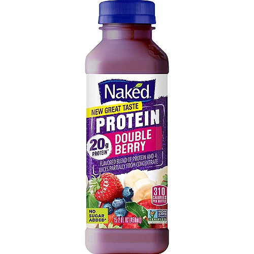 Naked Protein Juice Blend, Double Berry, 15.2 Fl Oz