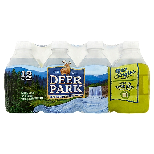 DEER PARK Brand 100% Natural Spring Water, 8-ounce mini plastic bottles (Pack of 12)
DEER PARK Brand 100% Natural Spring Water has been a local favorite for generations. Sourced from carefully selected springs since 1873, DEER PARK Brand Spring Water contains naturally occurring minerals for a crisp, clean taste. So when you are looking for a trusted source of hydration for any occasion, choose DEER PARK.