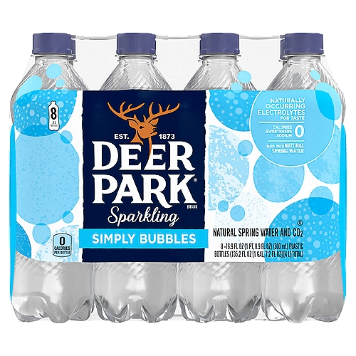 Deer Park Sparkling Water, Simply Bubbles, 16.9 oz. Bottles (8 Count)