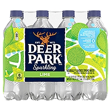 Deer Park Lime Sparkling Spring Water, 16.9 fl oz, 8 count