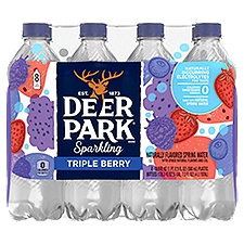 Deer Park Triple Berry Sparkling Spring Water, 16.9 fl oz, 8 count