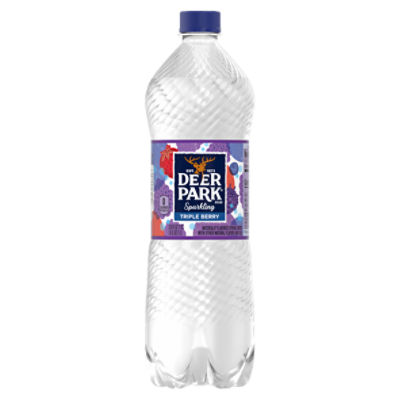 Deer Park Sparkling Water, Triple Berry, 33.8 oz. Bottle