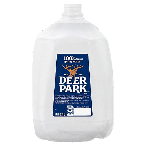 DEER PARK Brand 100% Natural Spring Water, 1-gallon plastic jug
DEER PARK Brand 100% Natural Spring Water has been a local favorite for generations. Sourced from carefully selected springs since 1873, DEER PARK Spring Water contains naturally occurring minerals for a crisp, clean taste. So when you're looking for a trusted source of hydration for any occasion, choose DEER PARK.