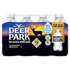 DEER PARK Brand 100% Natural Spring Water, 12-ounce plastic bottles (Pack of 12)