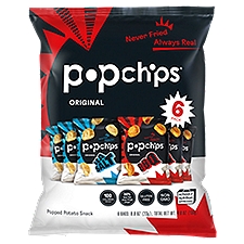 Popchips Original Popped Potato Snack, 0.8 oz, 6 count