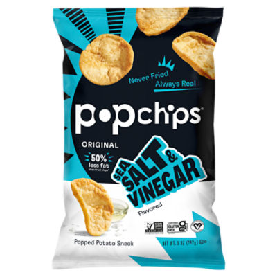Popchips Original Sea Salt & Vinegar Flavored Popped Potato Snack, 5 oz
