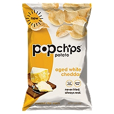 Popchips Aged White Cheddar Potato, Popped Chip Snack, 5 Ounce