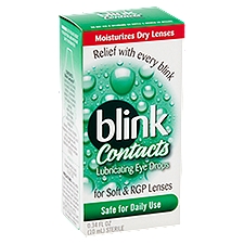 Blink Eye Drops - Lubricant For Soft & RGP Lenses, 0.3 Fluid ounce