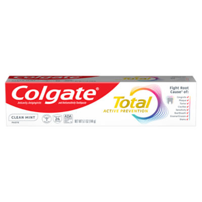 Colgate Total Active Prevention Clean Mint Toothpaste, 5.1 oz