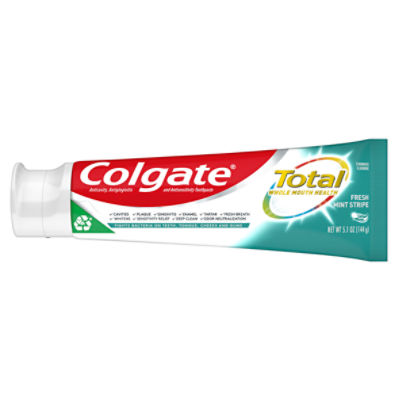 Colgate Total Fresh Mint Stripe Toothpaste, Mint Gel Toothpaste, 5.1