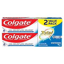 Colgate Total Whitening Gel Toothpaste, Mint Toothpaste, 5.1 oz Tube, 2 Pack