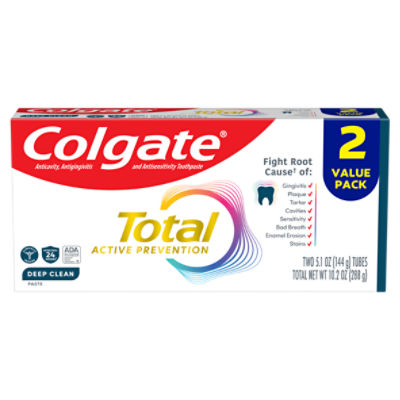 Colgate Total Deep Clean Toothpaste, Mint Toothpaste, 5.1 oz Tube, 2 Pack